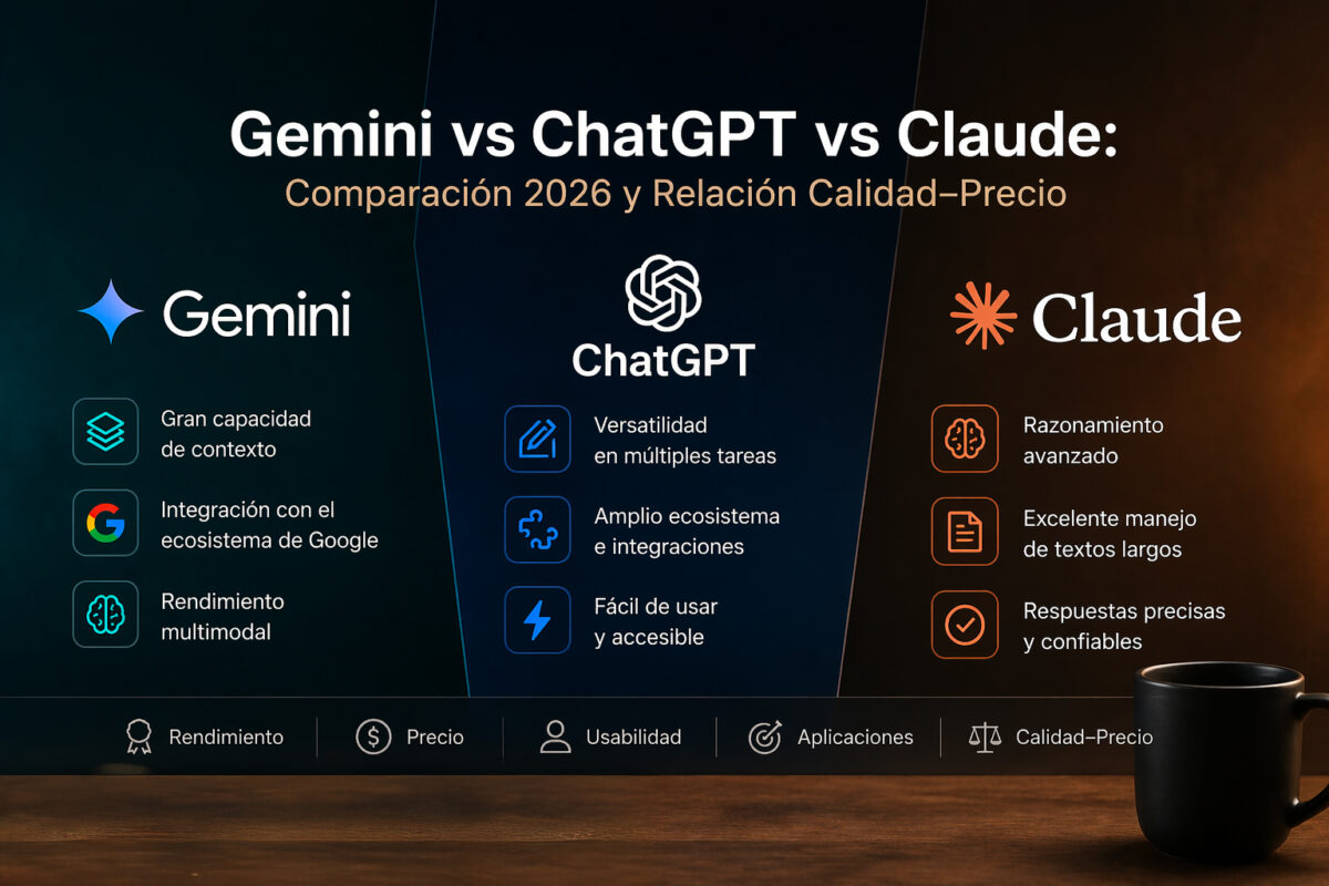 Gemini vs ChatGPT vs Claude, Comparación 2026 y Relación Calidad Precio ...